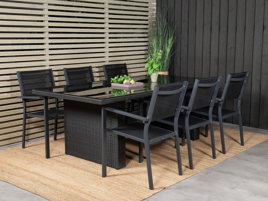 Tisch und Stühle Dallas 3845 (Schwarz)