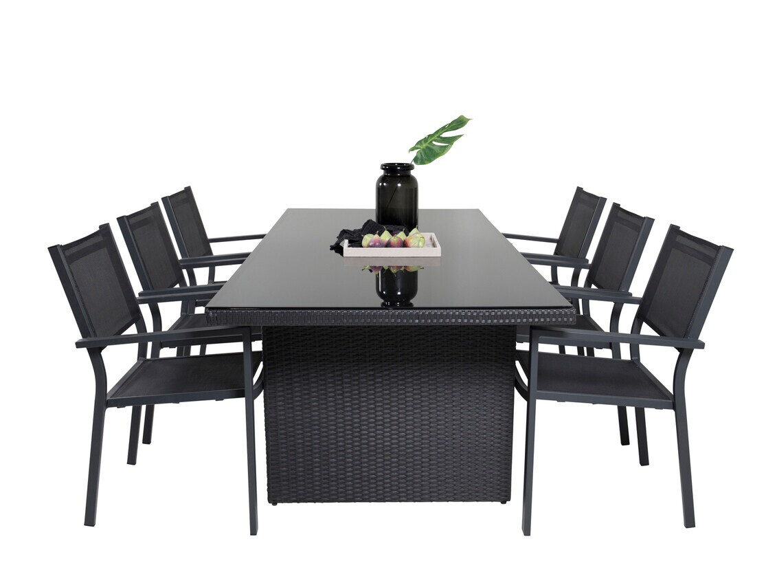 Tisch und Stühle Dallas 3845 (Schwarz)