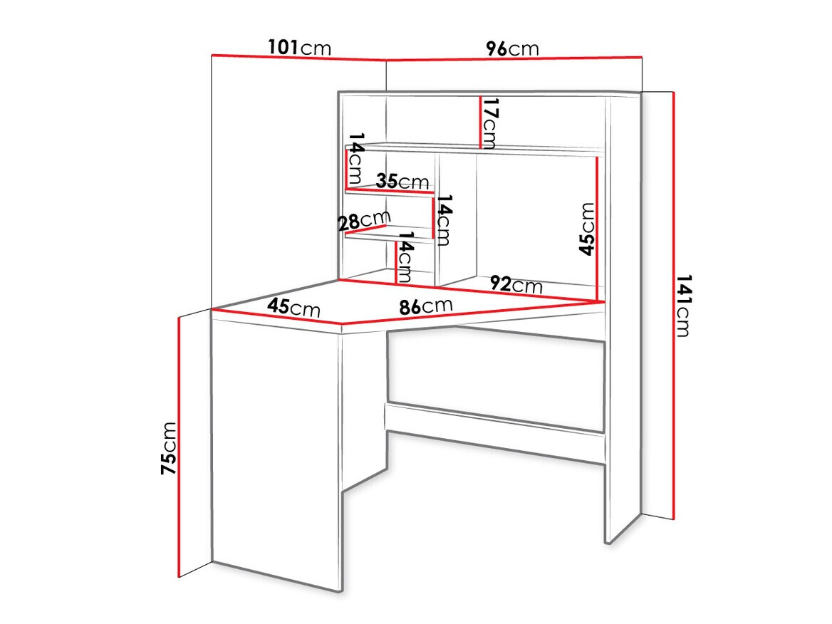 Eckschreibtisch Bedford 101 (Weiß)