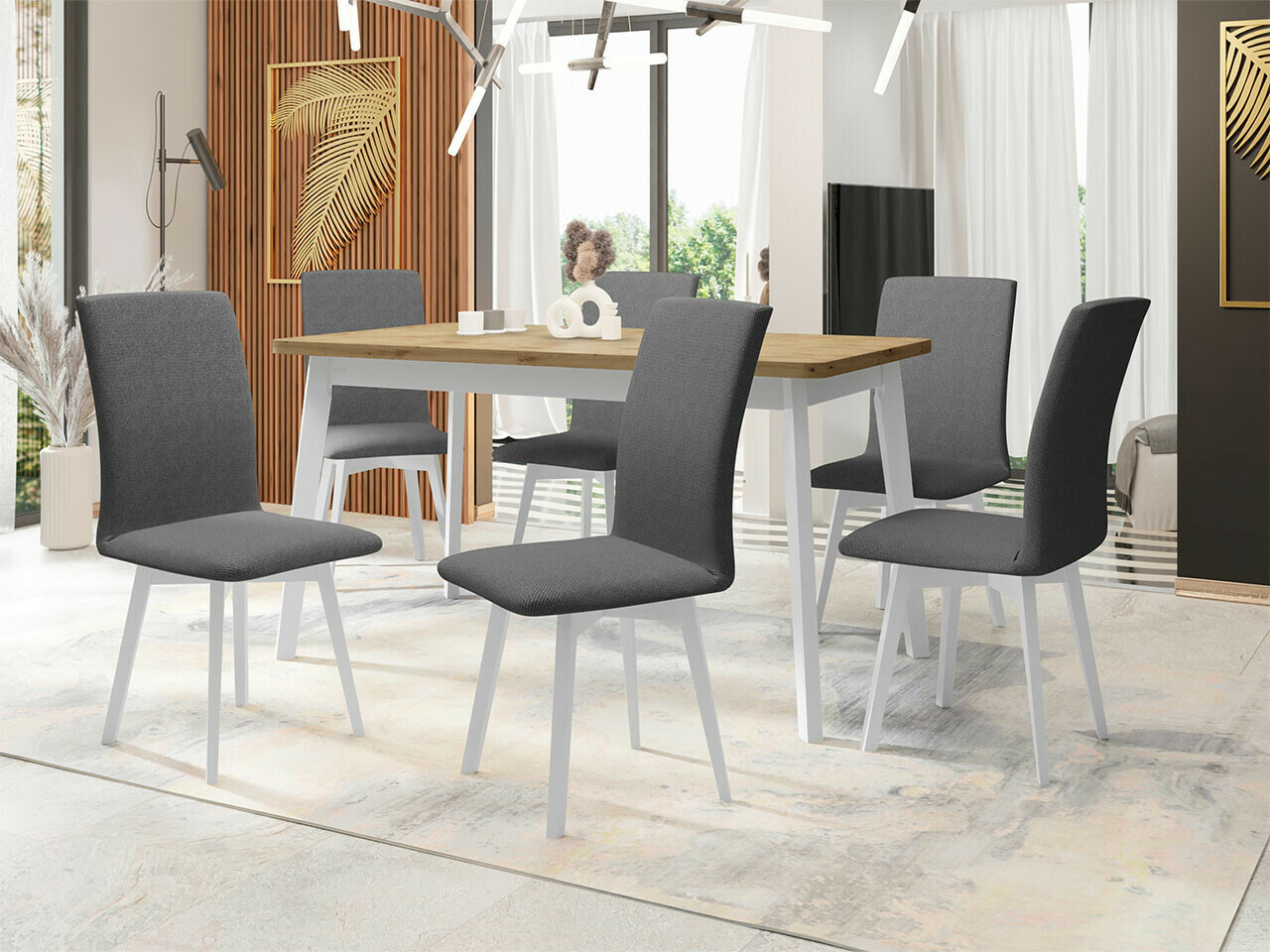 Essgruppe Victorville 291 (Artisan Eichenholzoptik + Weiß)