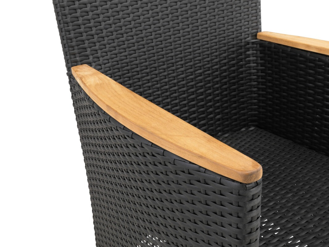 Gartensessel deNoord 273 (Schwarz + Hellbraun)