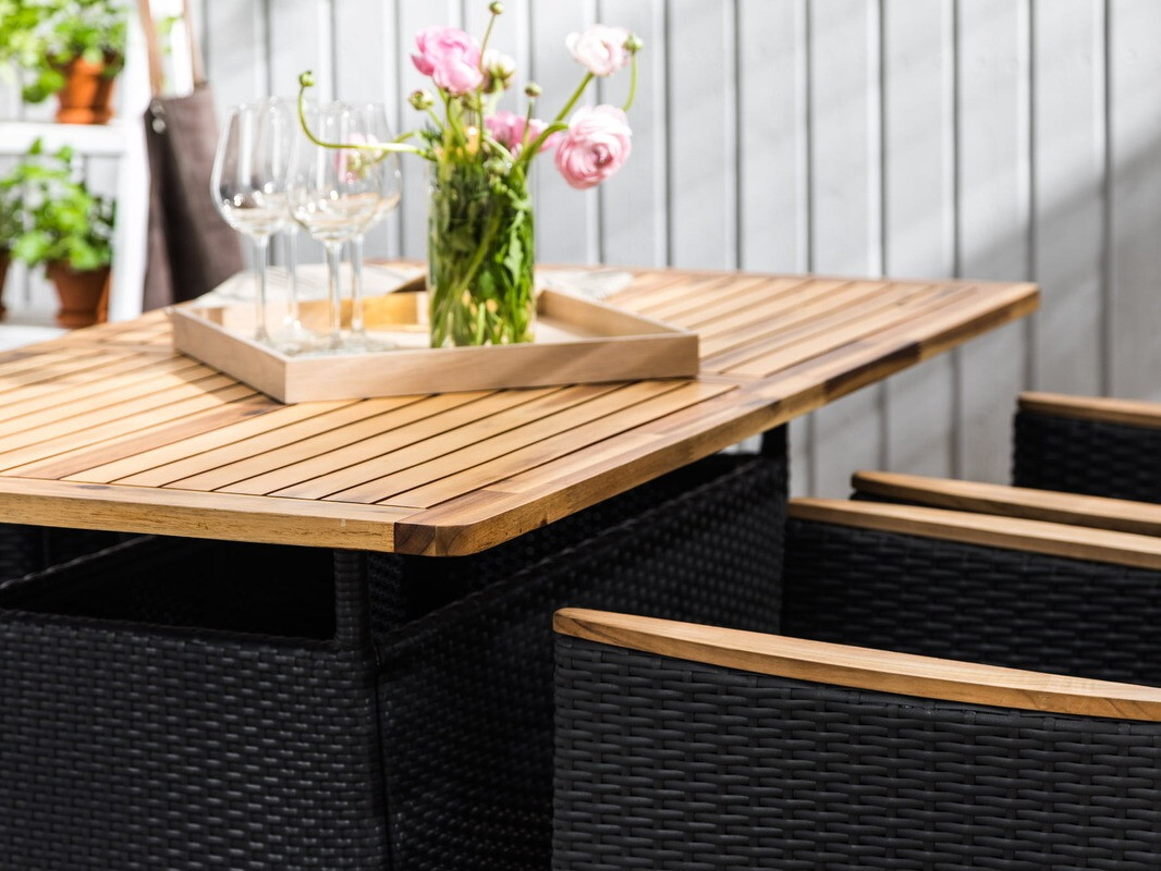 Gartensessel deNoord 273 (Schwarz + Hellbraun)