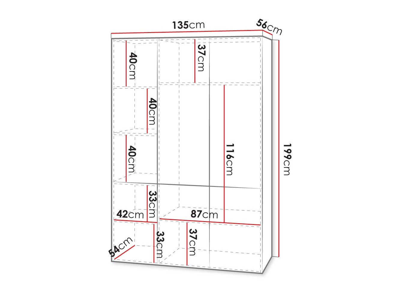 Kleiderschrank Dicto I (Weiß)