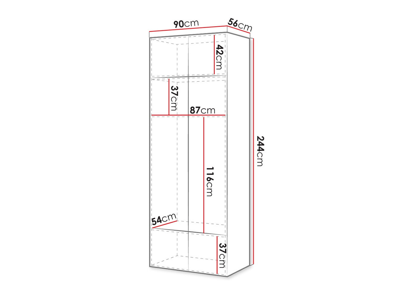 Kleiderschrank Levmari 112 (Schwarz)