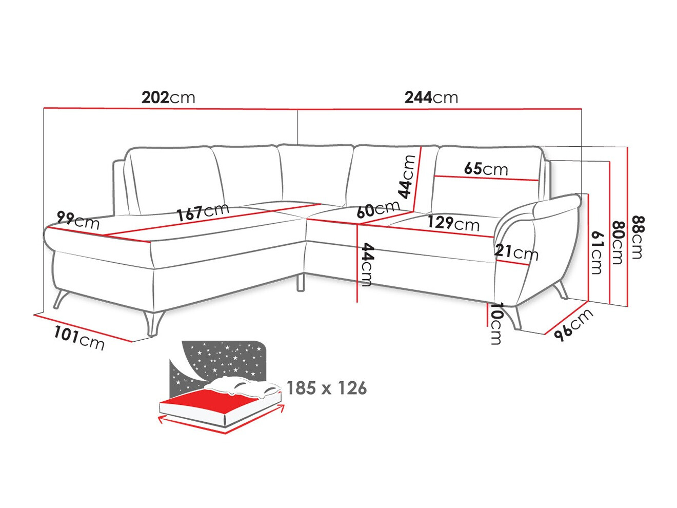 Ecksofa Lincoln 174 (Barrel 21)