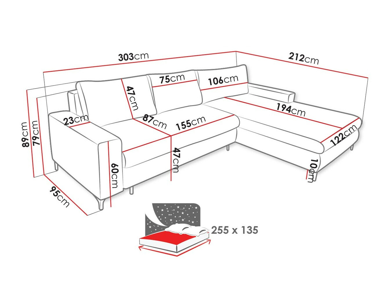 Ecksofa Lincoln 175 (Barrel 48)