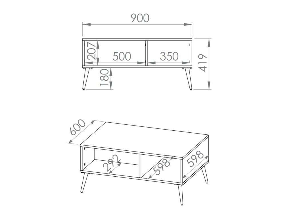 Couchtisch Flonovu 106 (Dunkelblau + Gold)