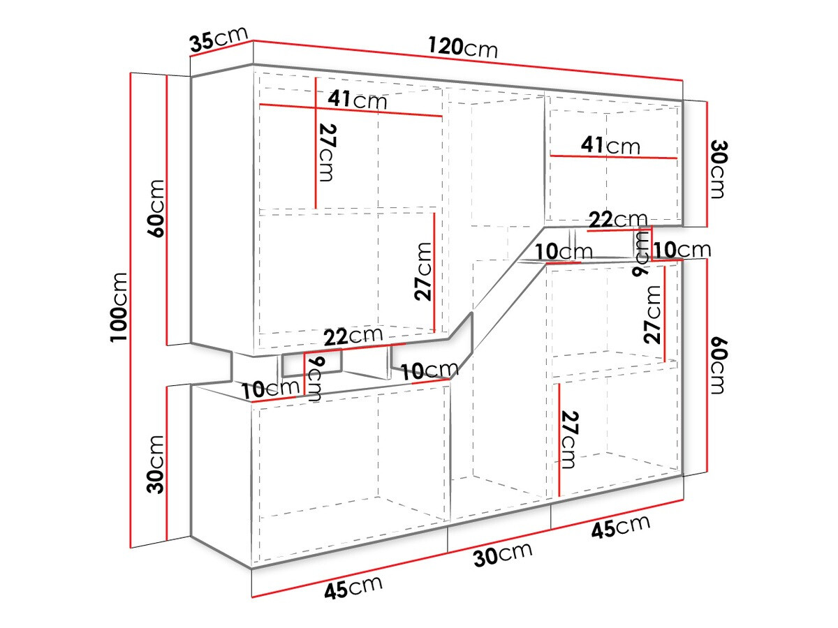 Sideboard Comfivo Daldune (Wotan Eiche + Anthrazit)