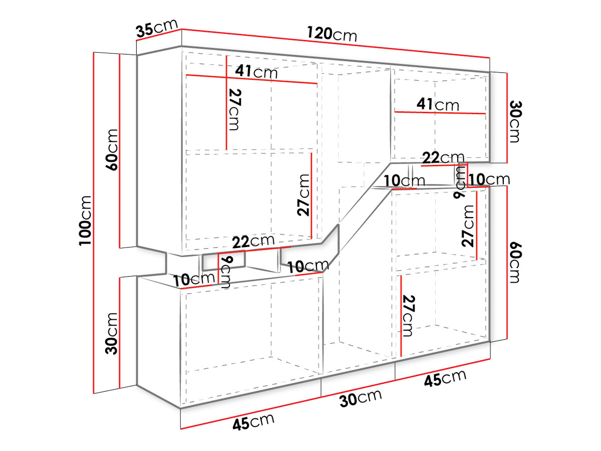 Sideboard Comfivo Daldune (Wotan Eiche + Weiß)