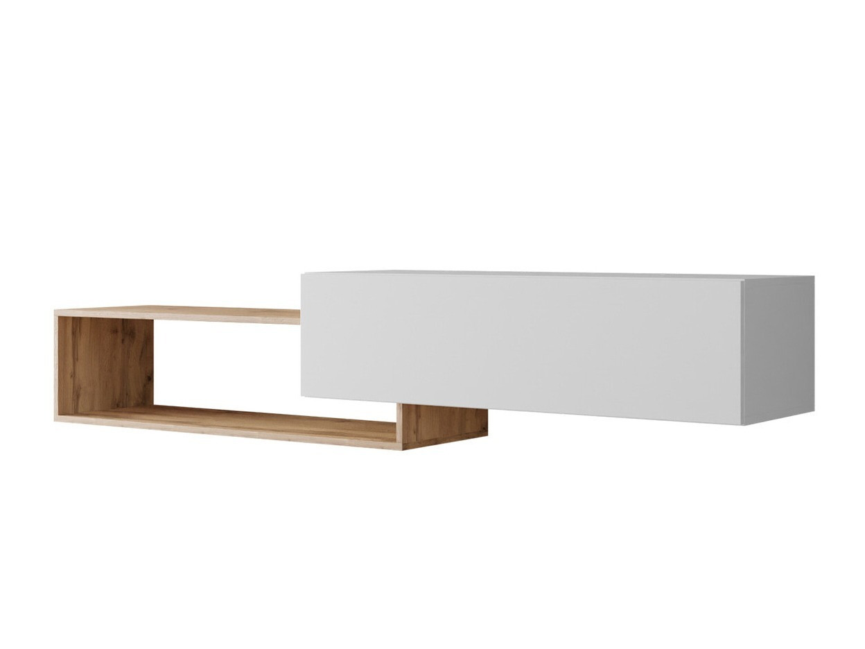 TV-Möbel Pinos (Weiß + Wotan Eiche)