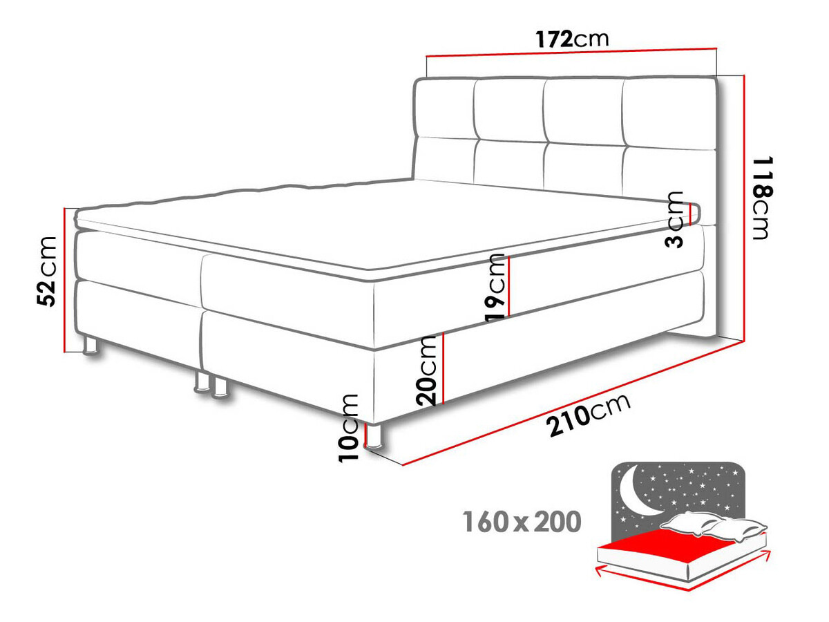 Boxspringbett ComfiDream Aelion (Fresh 32)