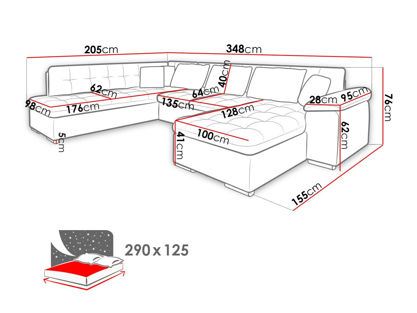 Ecksofa Comfivo 180 (Horton 204.10)