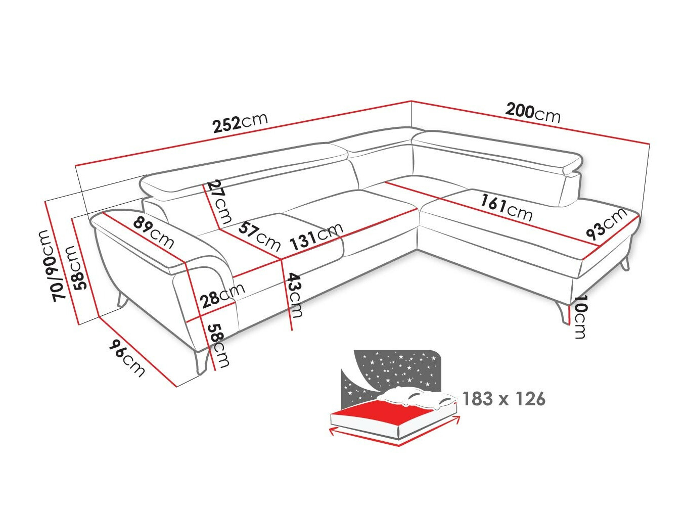 Ecksofa Lincoln 178 (Zetta 302)