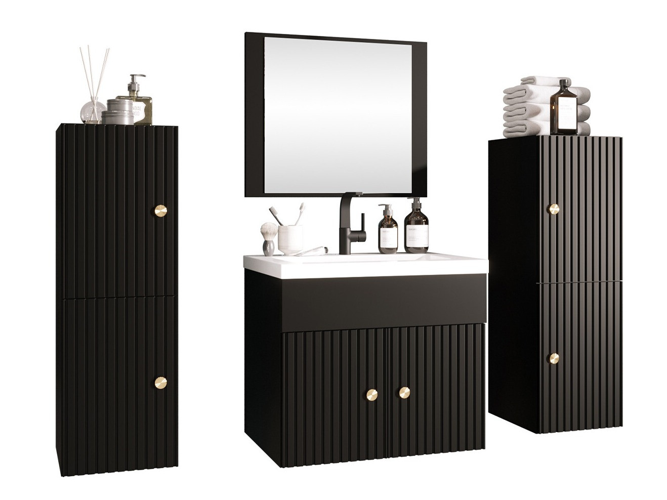 Badezimmer-Set Hartford J100 (Schwarz)