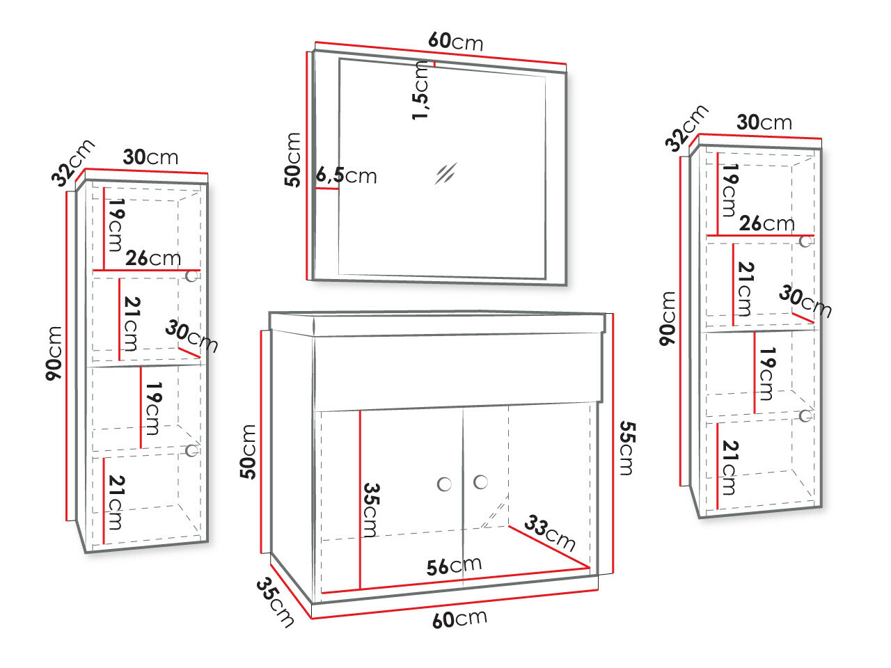 Badezimmer-Set Hartford J100 (Schwarz)