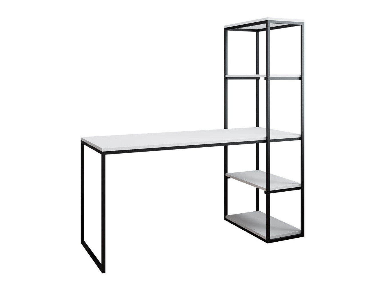 Bürotisch Oswego 107 (Weiß + Schwarz)