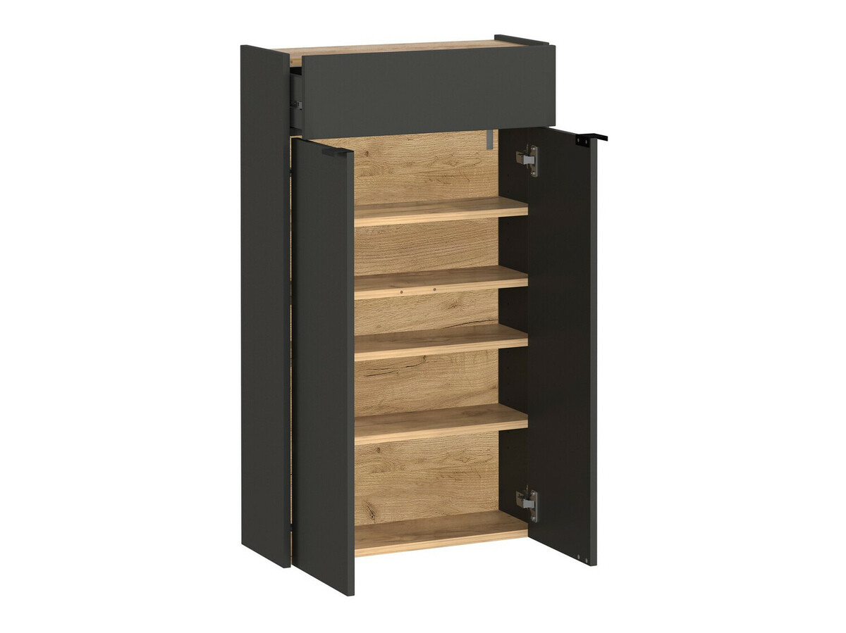 Schuhregal Cirsale 101 (Graphit + Navarra eichenholzoptik)