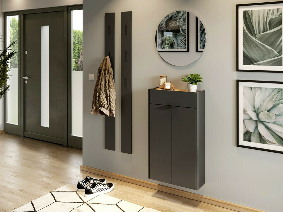 Schuhregal Cirsale 101 (Graphit + Navarra eichenholzoptik)