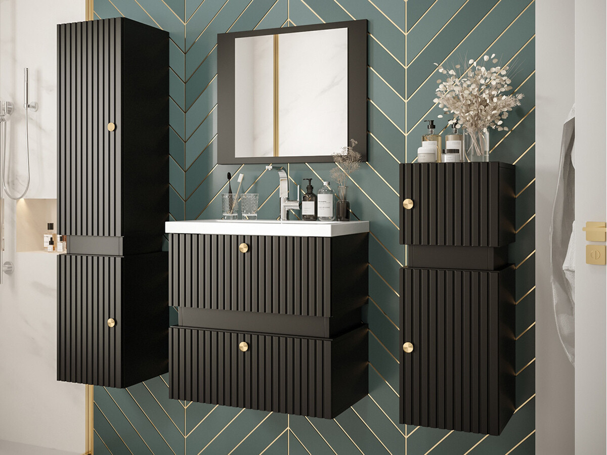 Wandhängeschrank für Badezimmer Hartford K100 (Schwarz)