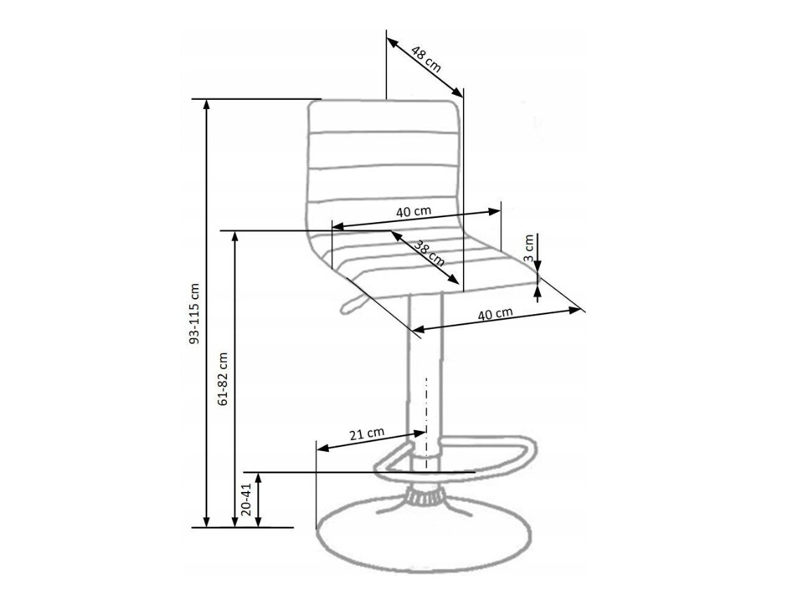 Barstuhl Houston 163 (Cremefarben)