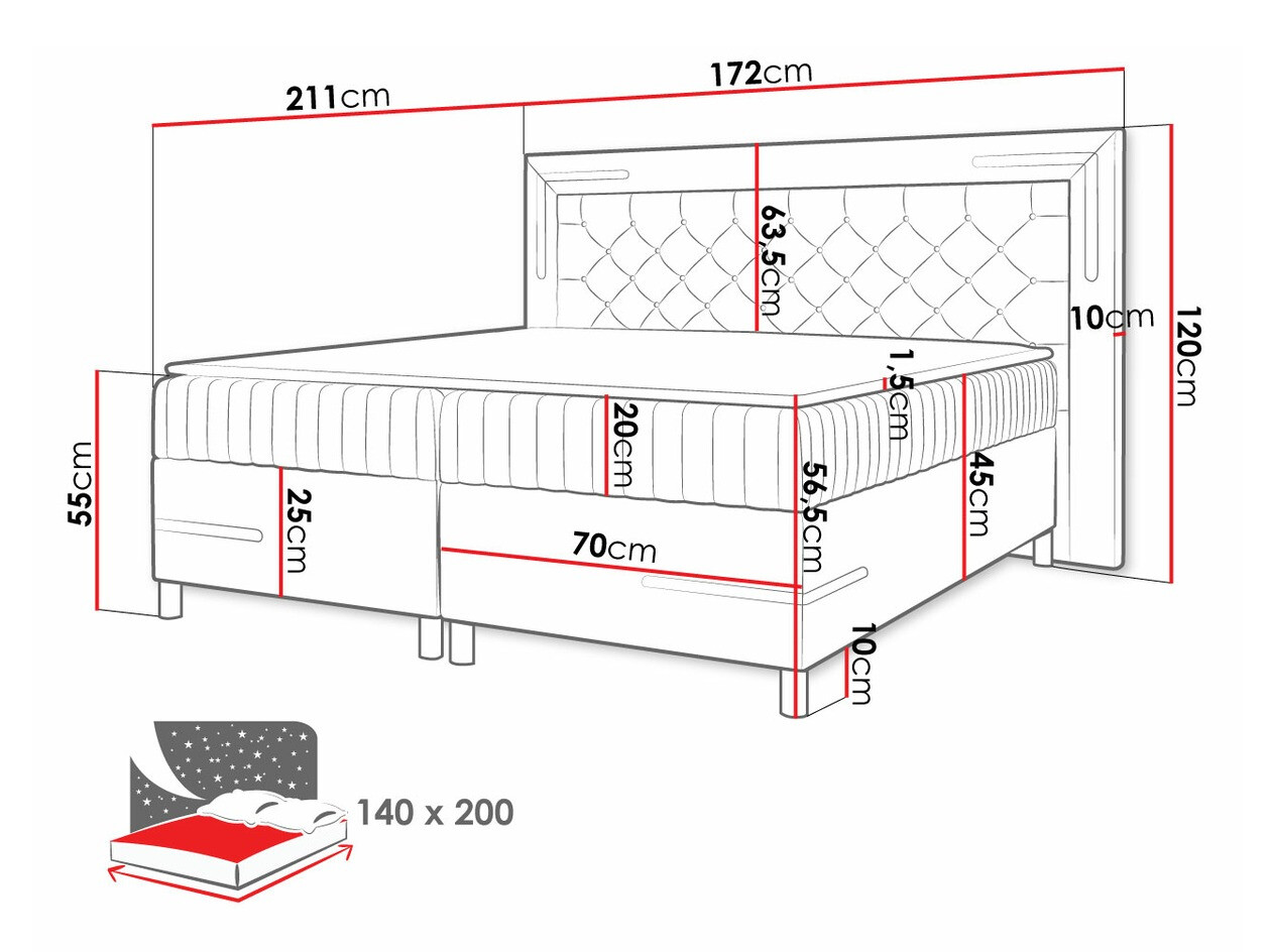 Boxspringbett Baltimore 189 (Fresh 37)
