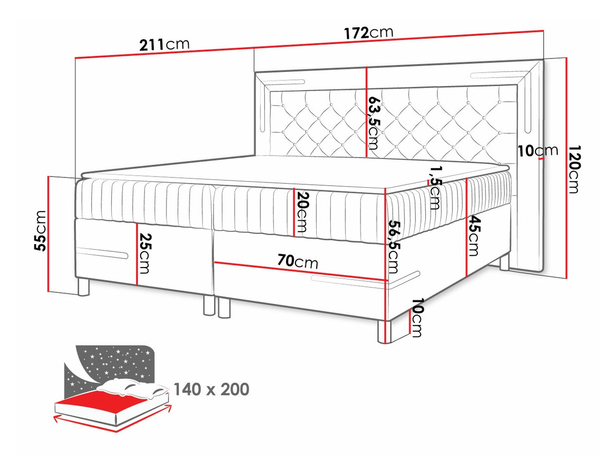 Boxspringbett Baltimore 189 (Fresh 8)