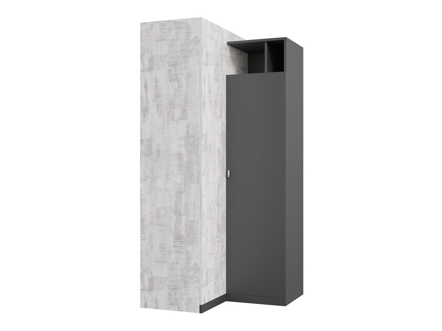 Eckkleiderschrank Omaha F113 (Graphit + Grau)