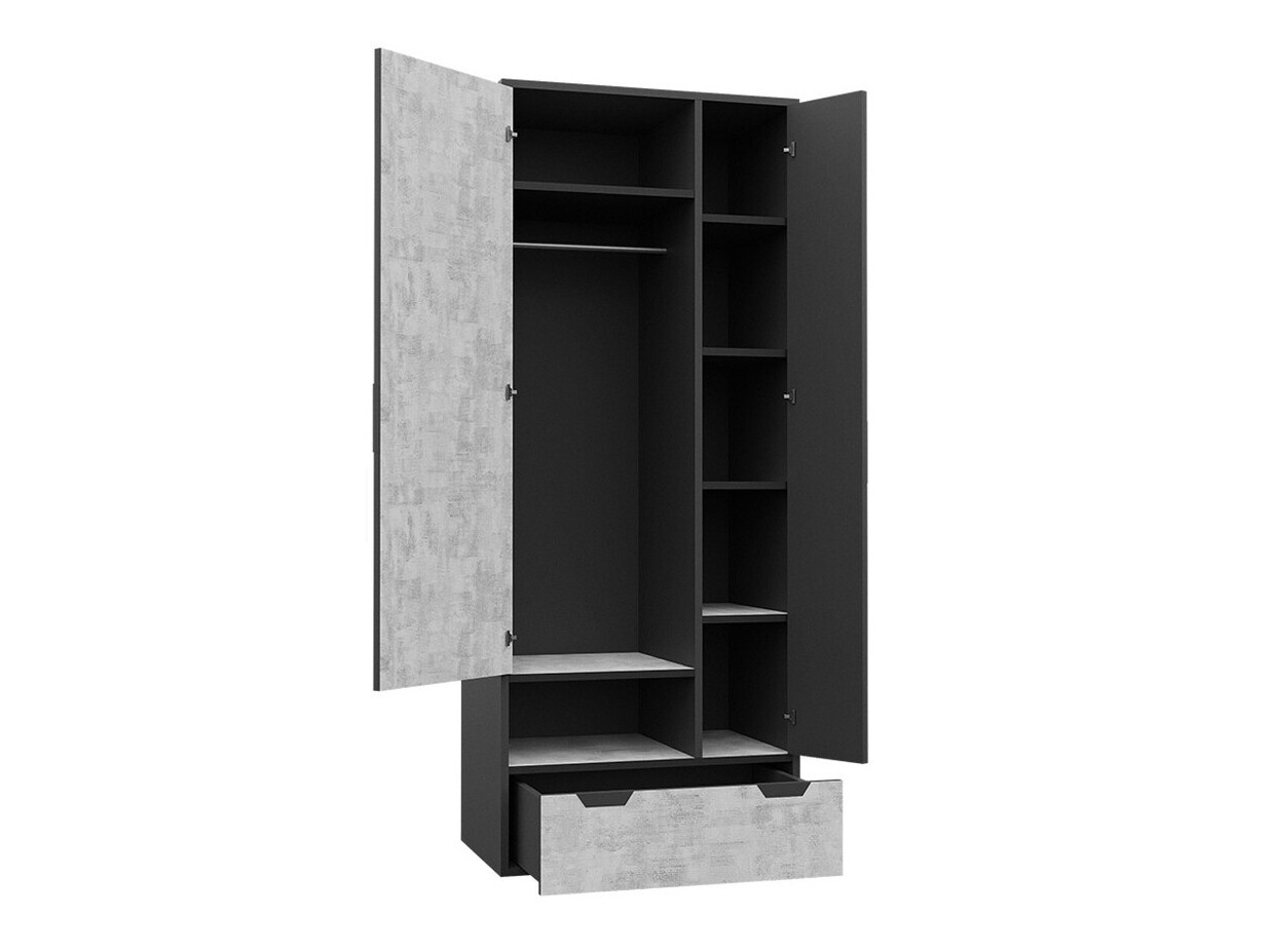 Kleiderschrank Tenmele 101 (Grau + Graphit)