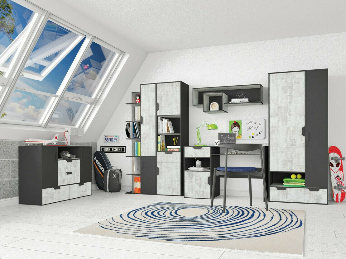 Wandregal Tenmele 111 (Grau + Graphit)