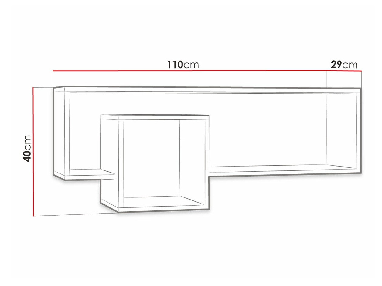Wandregal Tenmele 111 (Grau + Graphit)
