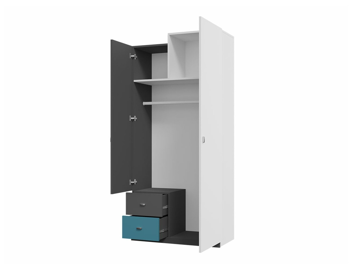 Kleiderschrank Omaha F114 (Graphit + Grau)