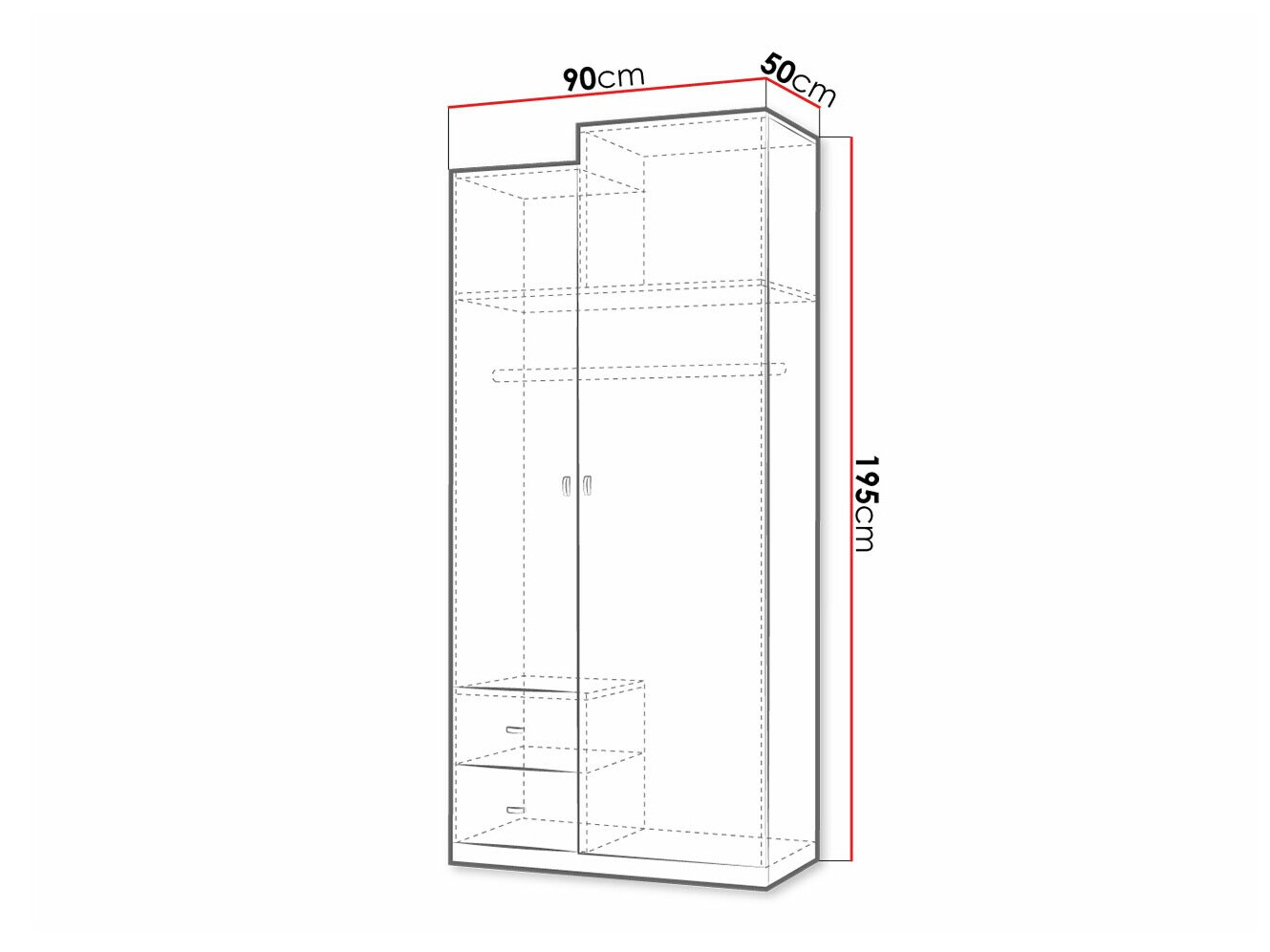 Kleiderschrank Omaha F114 (Graphit + Grau)