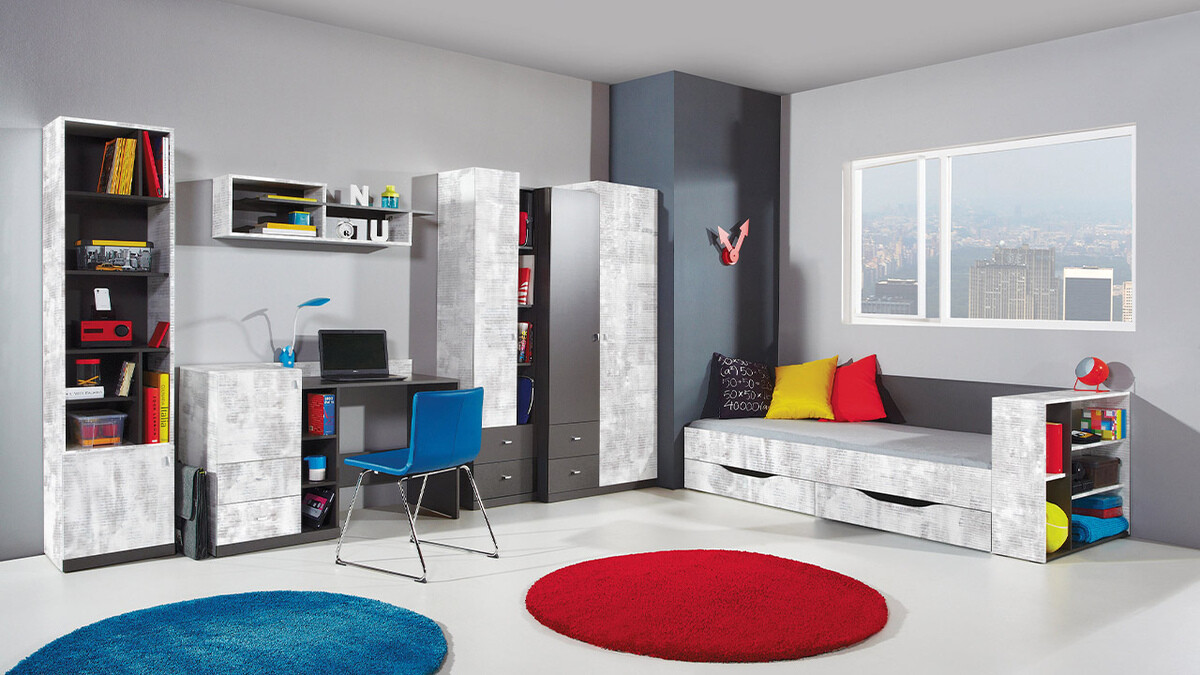 Kleiderschrank Omaha F114 (Graphit + Grau)