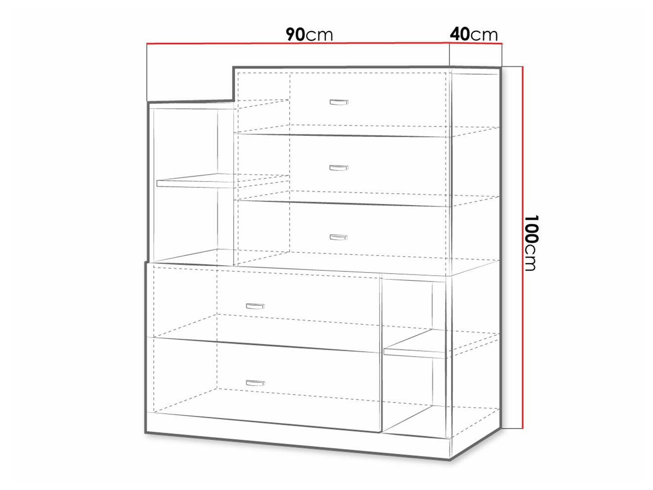 Kommoden Omaha F118 (Graphit + Grau)