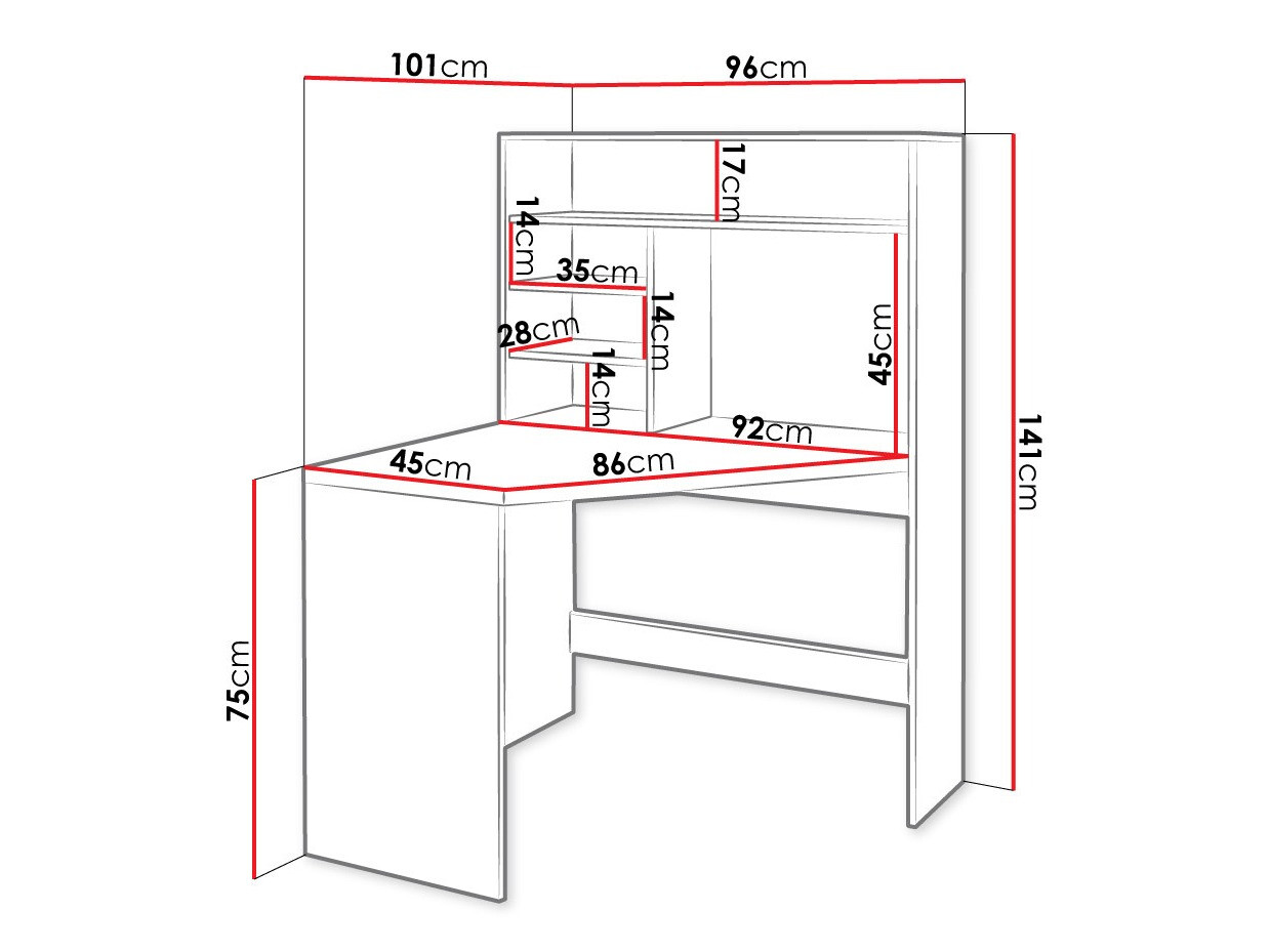 Eckschreibtisch Bedford 101 (Schwarz)