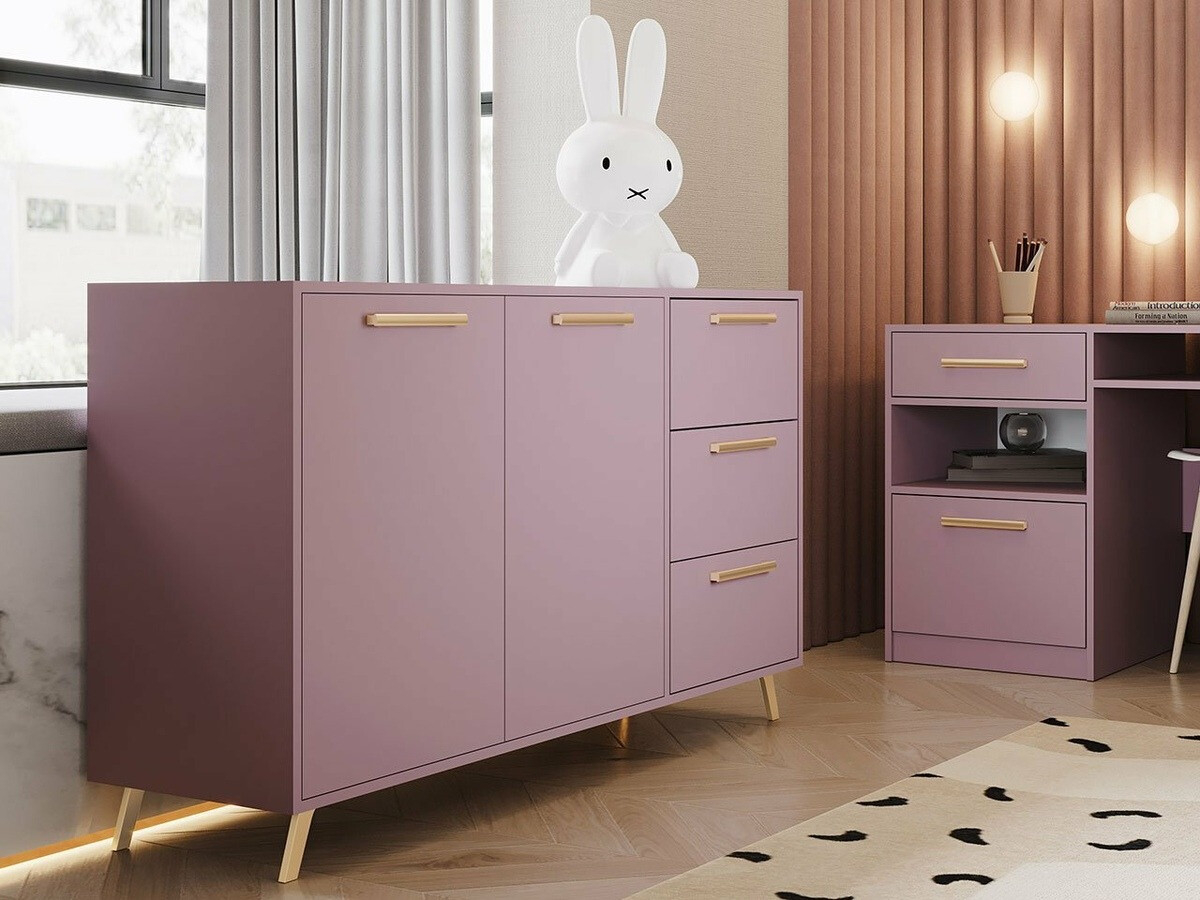 Kommoden Rosa (Lila + Gold)
