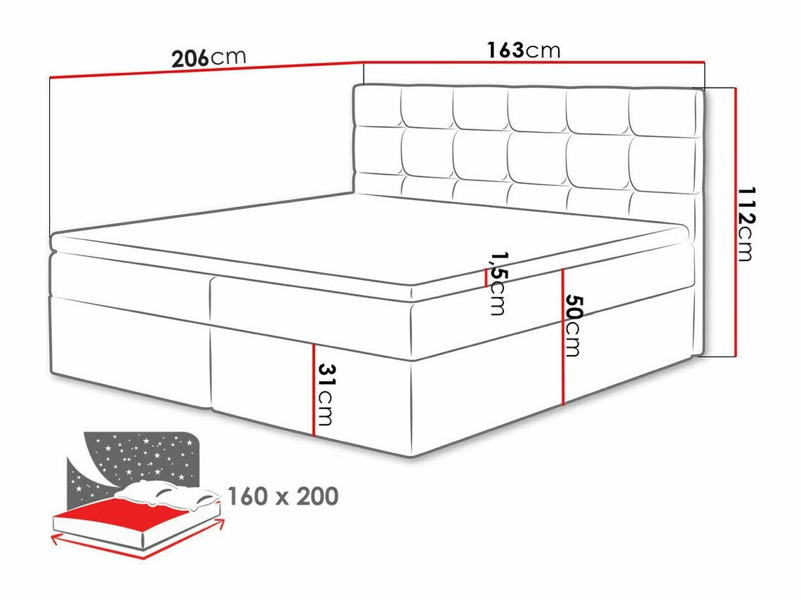 Boxspringbett Comfivo Osculum I (Manila 16)