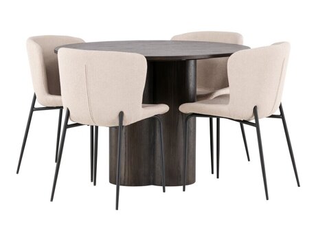 Essgruppe Dallas 3989 (Beige + Schwarz)