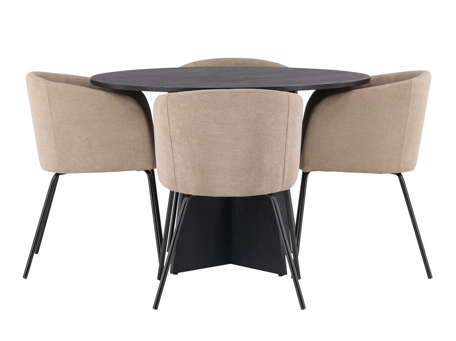 Essgruppe Dallas 4006 (Beige + Schwarz)