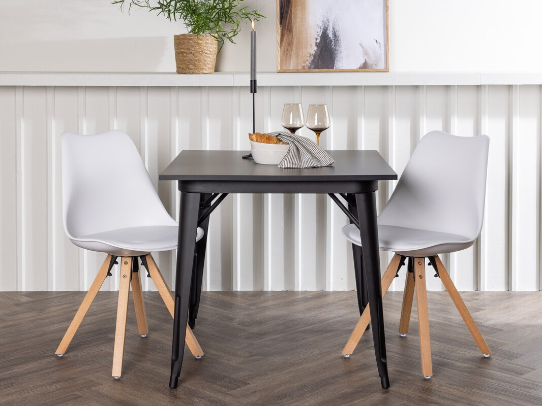 Essgruppe Dallas 4050 (Weiß + Helles Holz)