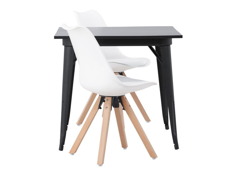 Essgruppe Dallas 4050 (Weiß + Helles Holz)