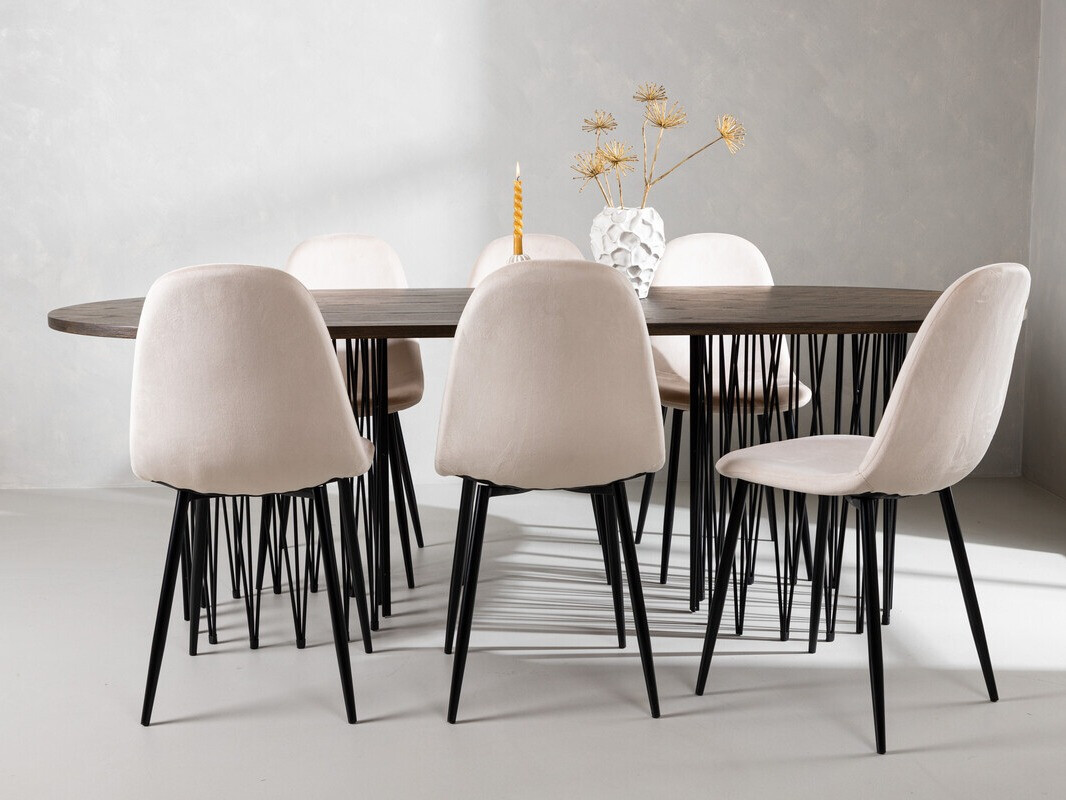 Essgruppe Dallas 4062 (Beige + Schwarz)