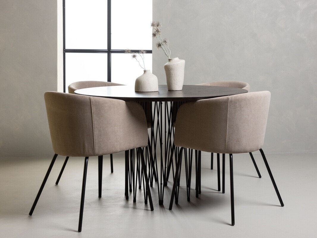 Essgruppe Dallas 4068 (Beige + Schwarz)