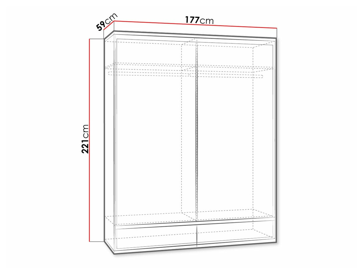 Kleiderschrank Etrmoni 109 (Helles Holz)