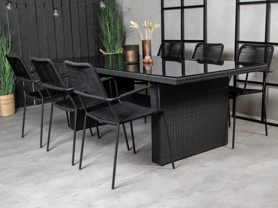 Tisch und Stühle Dallas 4084 (Schwarz)