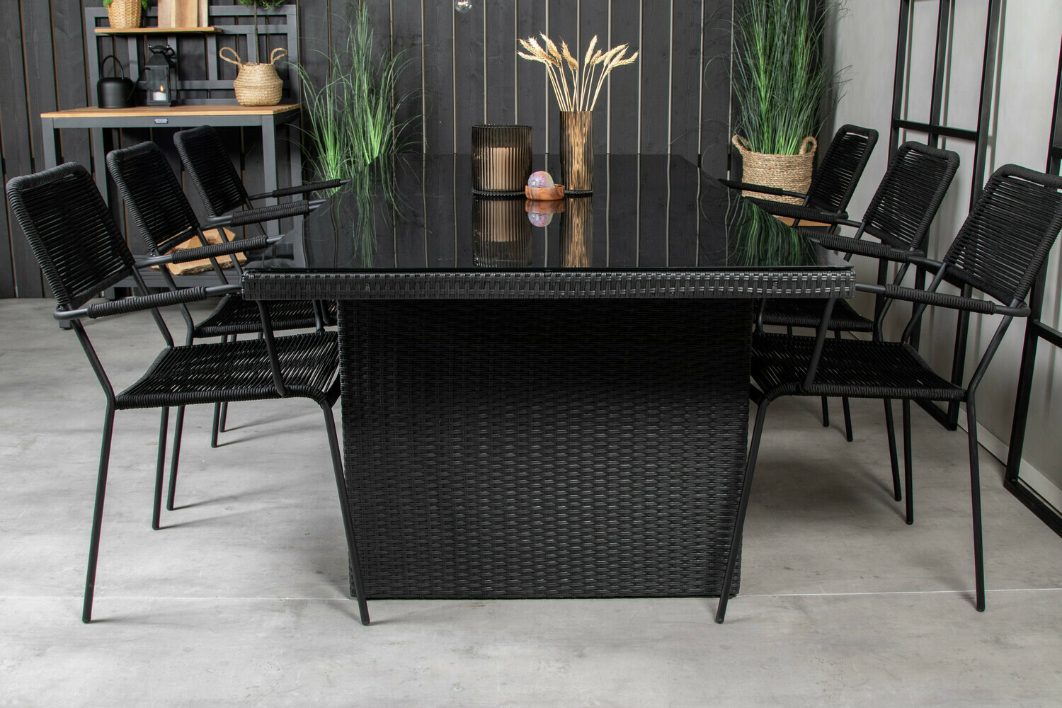 Tisch und Stühle Dallas 4084 (Schwarz)