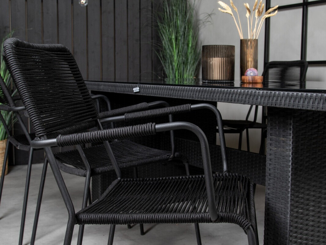 Tisch und Stühle Dallas 4084 (Schwarz)