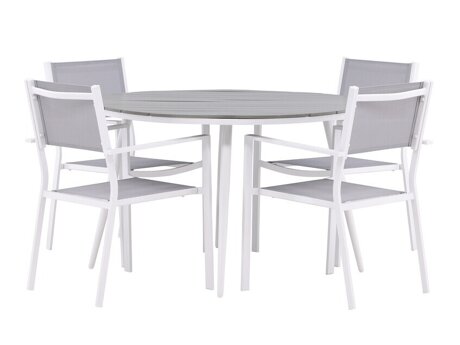 Tisch und Stühle Dallas 4088 (Grau + Weiß)