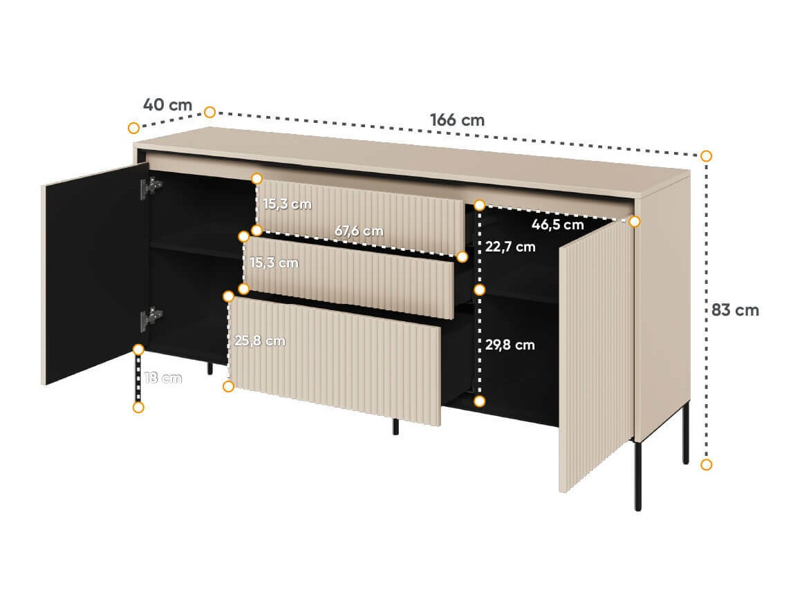 Kommoden Fernolu 100 (Beige + Schwarz)