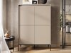 Sideboard Fernolu 102 (Beige + Schwarz)